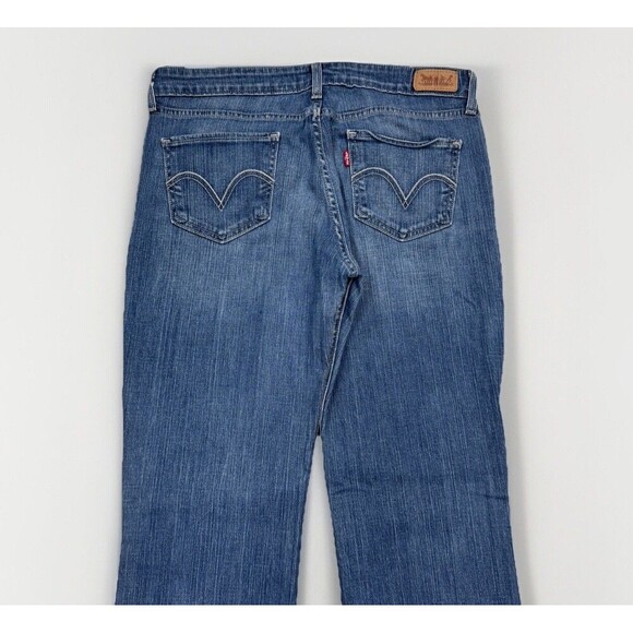 Levis 518 Jeans Juniors 9 Superlow Bootcut Blue Denim Stretch Measures 32 x 30.5 - Picture 9 of 11